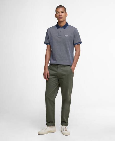 Hanswell Tailored Short-Sleeved Polo Shirt Navy
