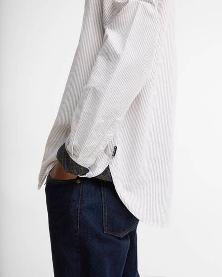 Barbour Striped Authentic-Fit Long-Sleeved Shirt Stone
