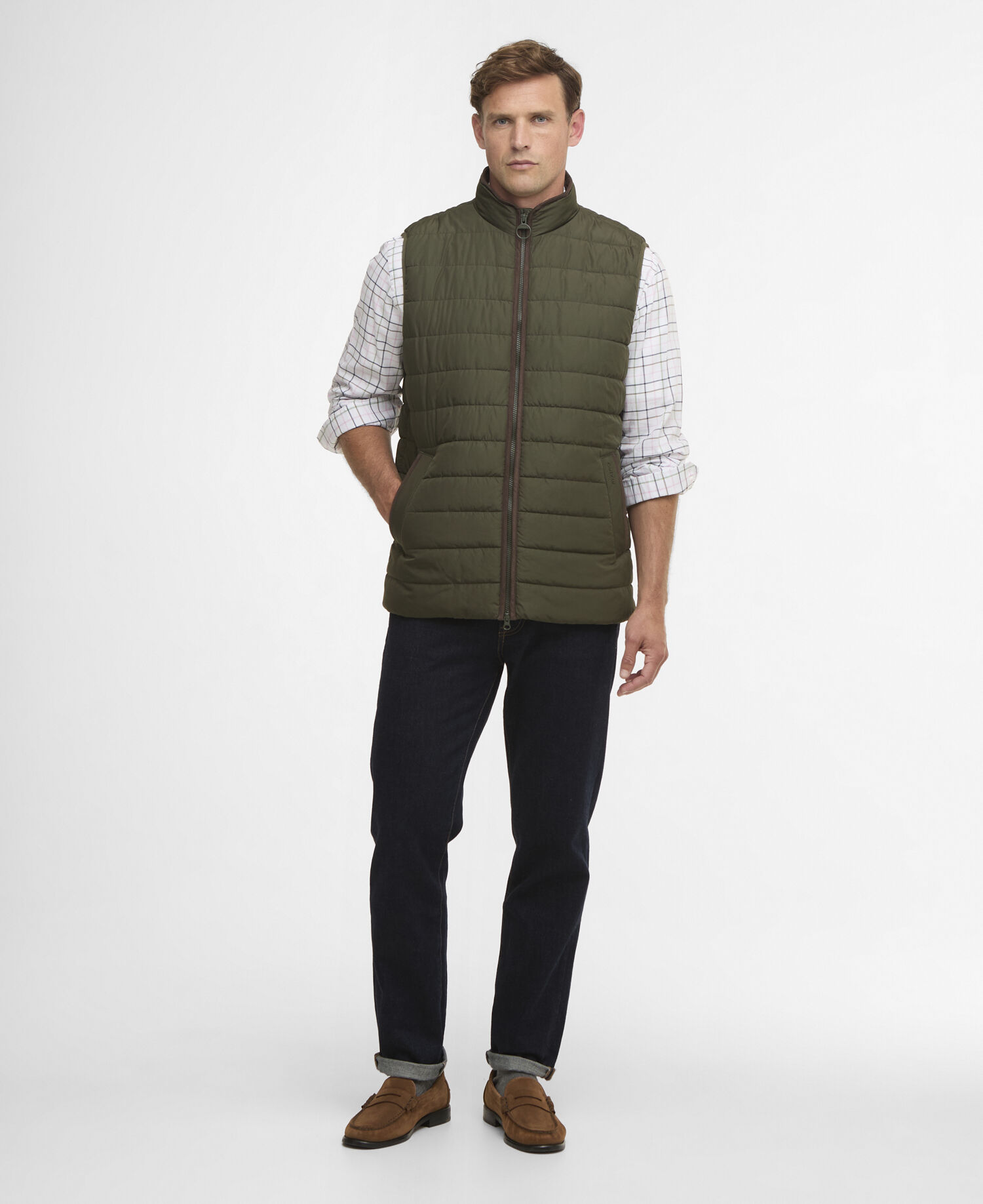 Broughton Quilted Gilet Deep Olive