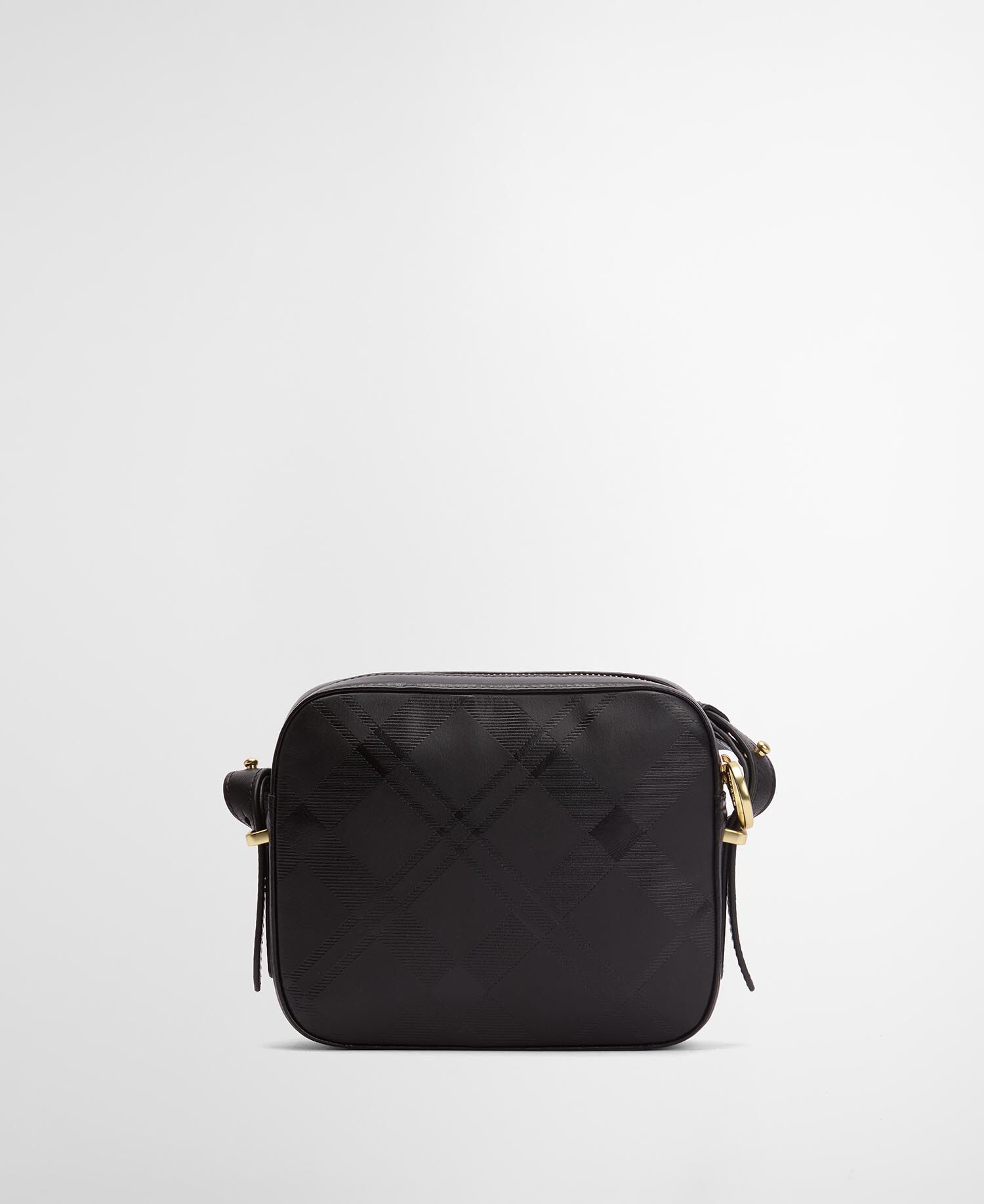 Daphne Deboss Leather Crossbody Bag Black/ Deboss Tartan