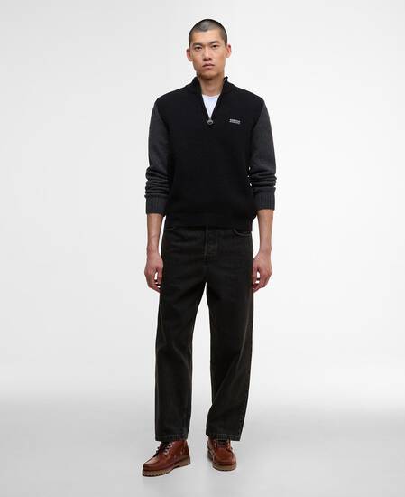 Maglione Hutchy con zip corta Black