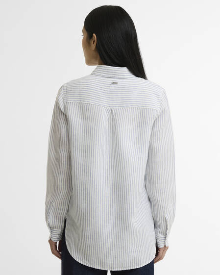 Marine Relaxed Long-Sleeved Shirt Chambray Stripe
