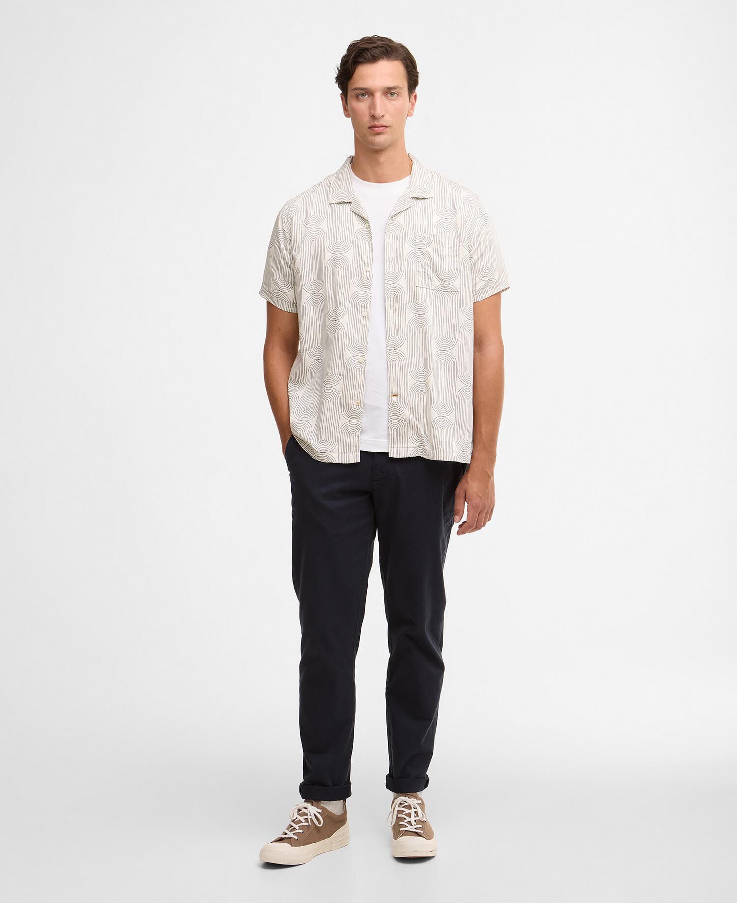 Newmill Printed Short-Sleeved Shirt Whisper White