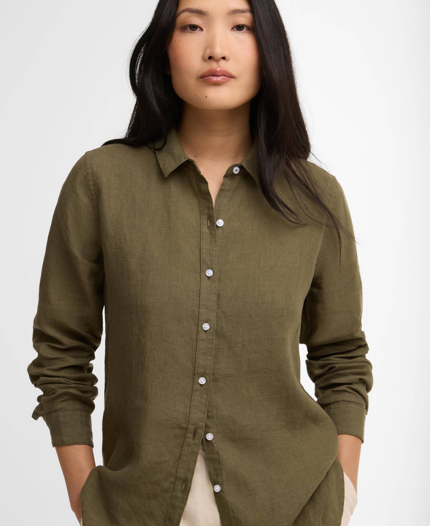 Bluse Marine Long-Sleeved Relaxed Dusky Khaki image number 2