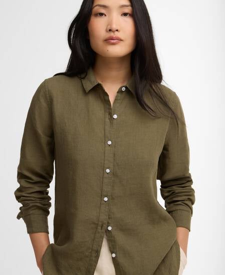 Bluse Marine Long-Sleeved Relaxed Dusky Khaki