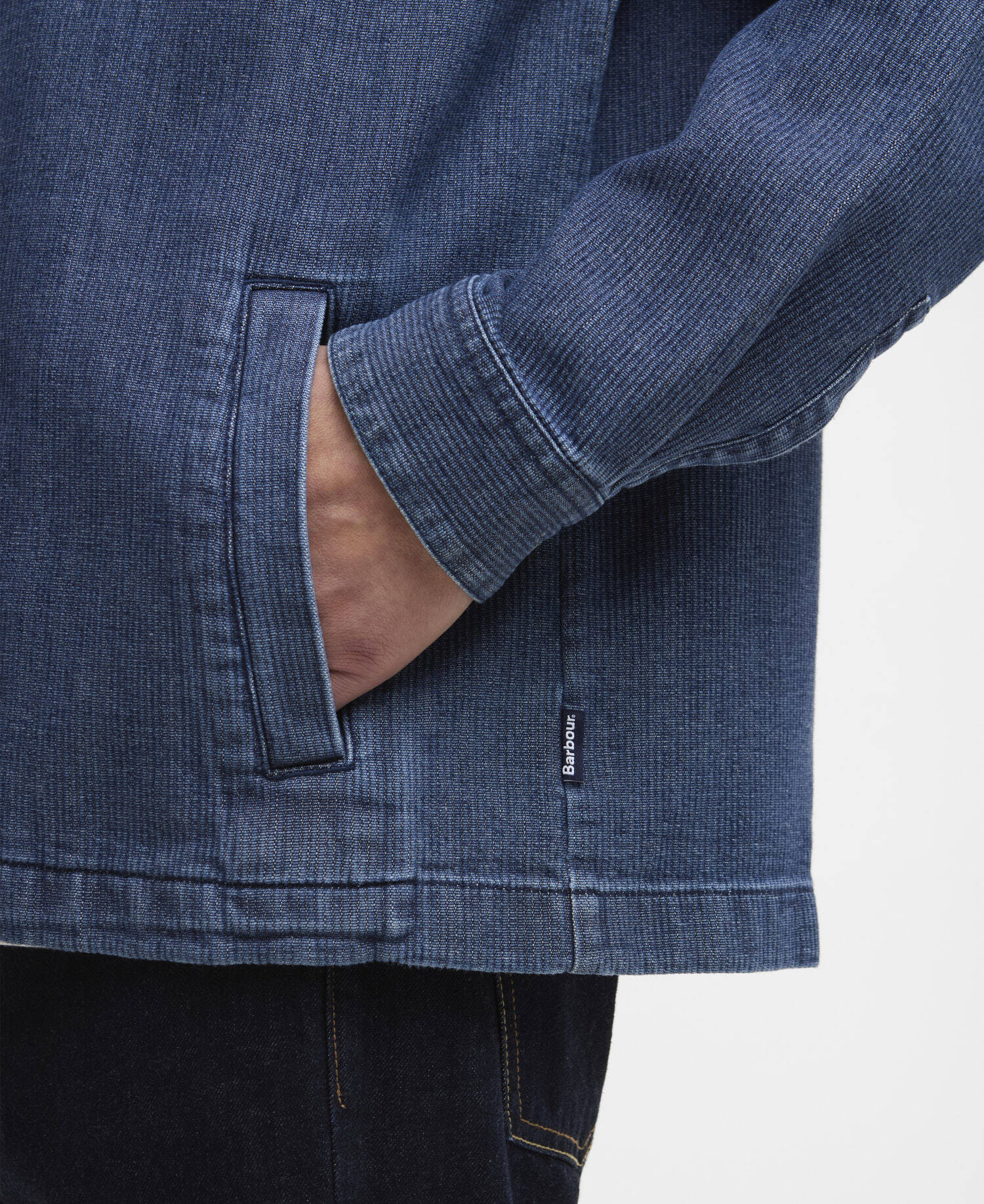 Aickmen Textured Denim Overshirt Indigo image number 4