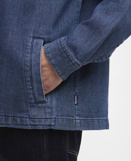 Aickmen Textured Denim Overshirt Indigo