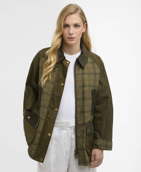 Freizeitjacke Modern Tartan Beadnell Dusky Green Tartan/Highland Olive
