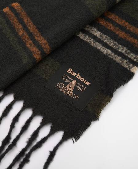 Alston Striped Scarf Forest Green Mix