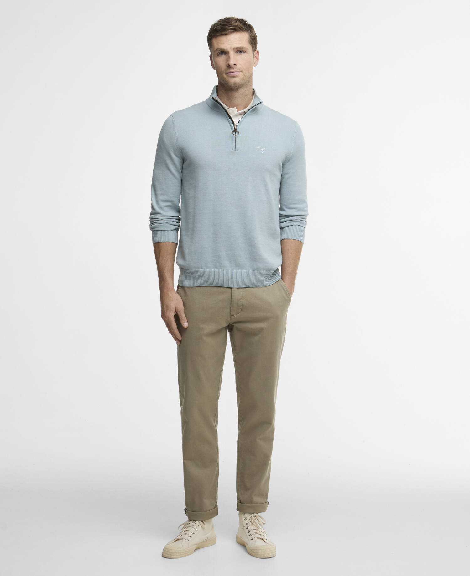 Lingwood Compact Quarter-Zip Jumper Slate image number 1
