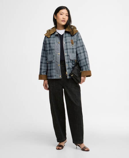 Carnforth Tartan Casual Jacket Grey Tartan