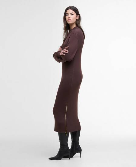 Kaia Knitted Mini Dress Chocolate