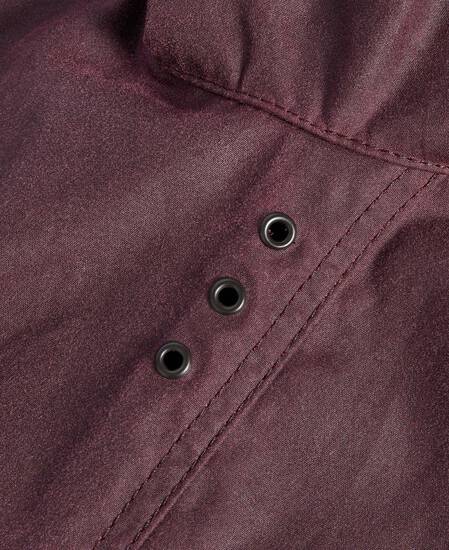 Oversized Bedale Waxed Jacket Bordeaux