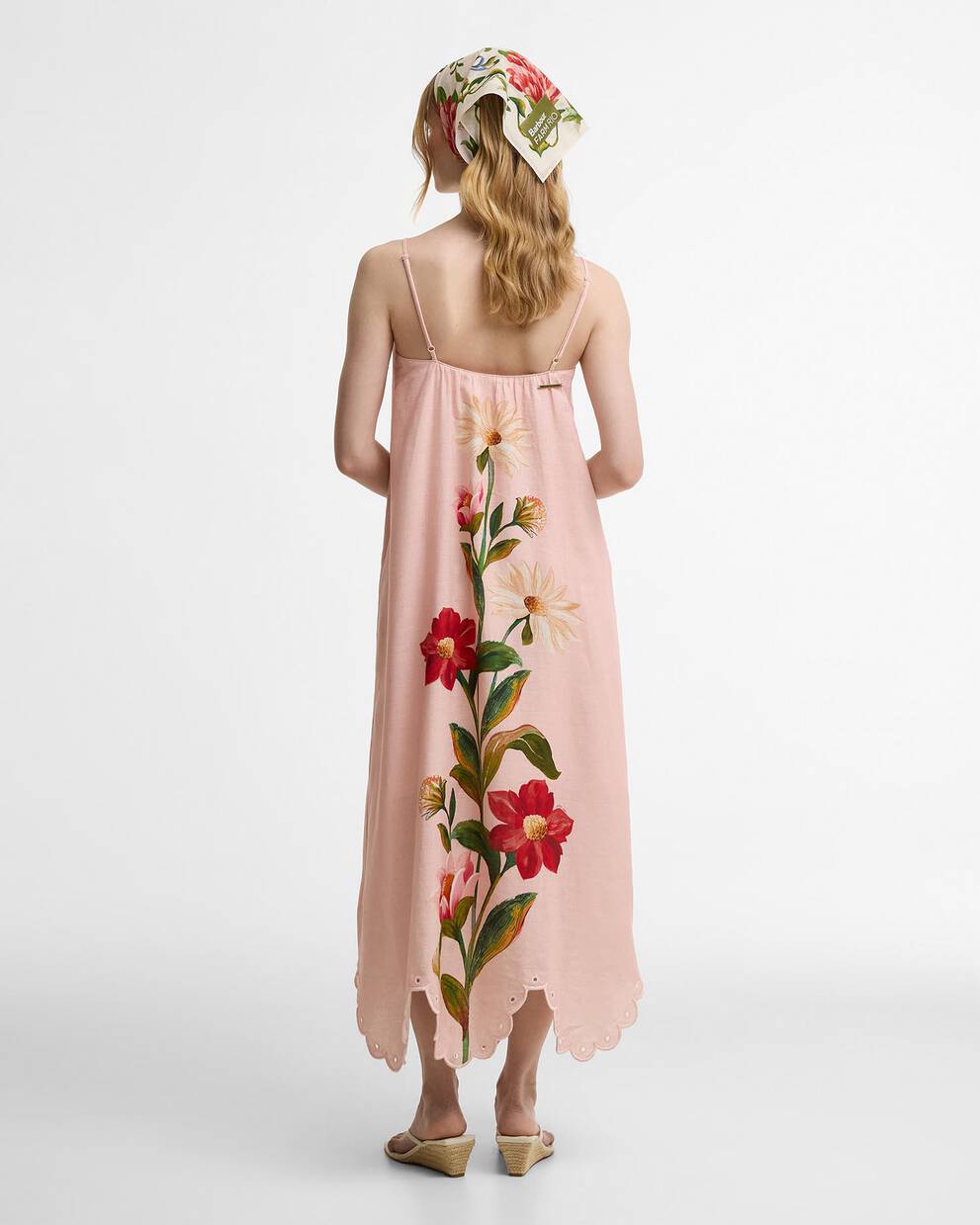 Barbour FARM Rio Bromelia Midi Dress Pink Edens Bloom