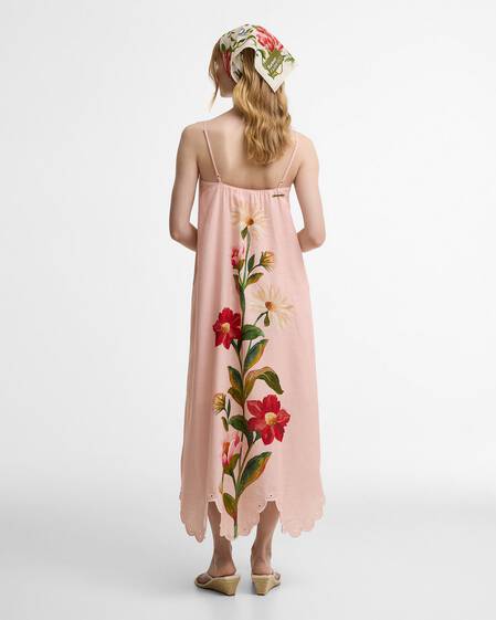 Barbour FARM Rio Bromelia Midi Dress Pink Edens Bloom