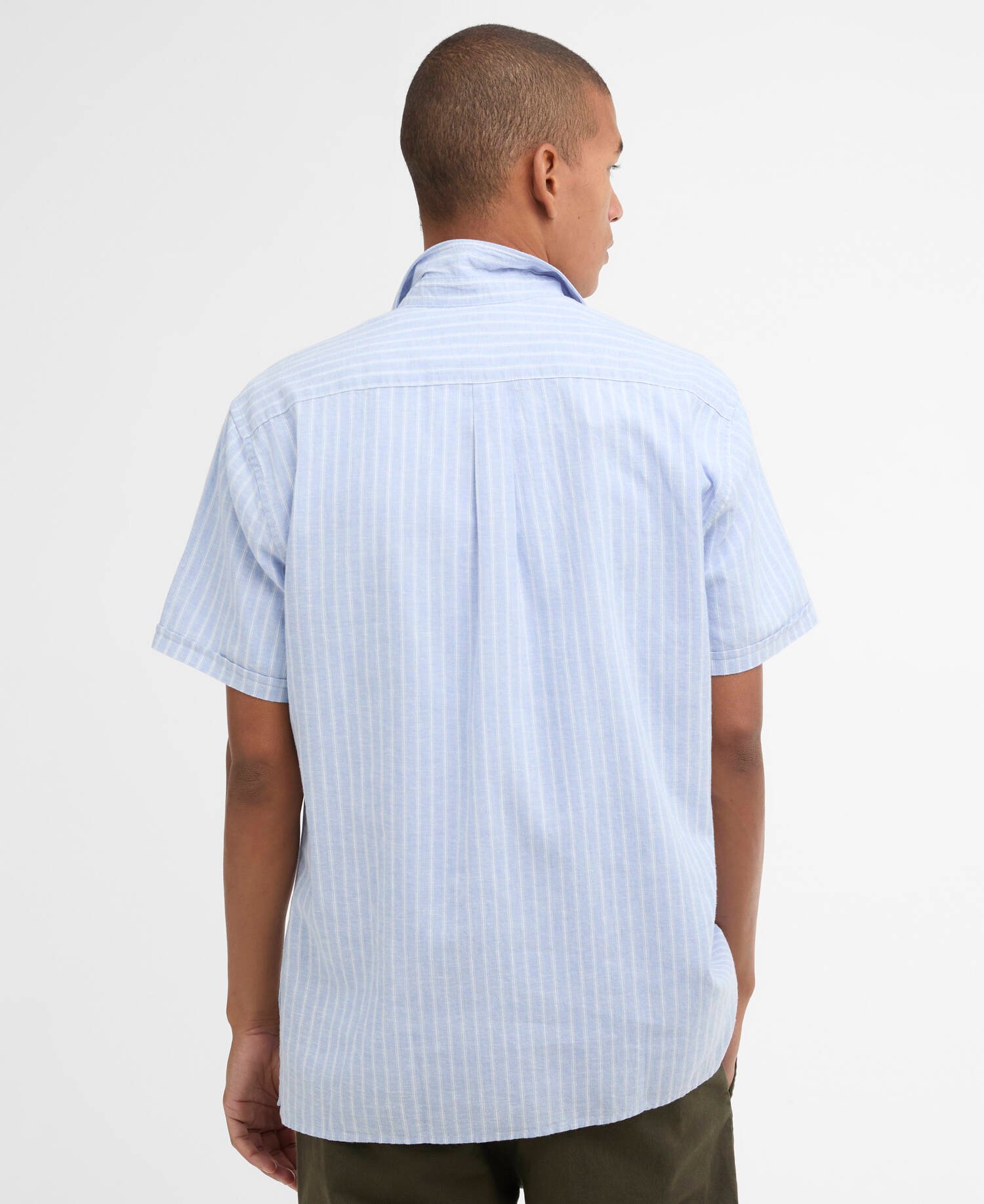 Camicia Nelson a maniche corte con motivo a righe Blue image number 2