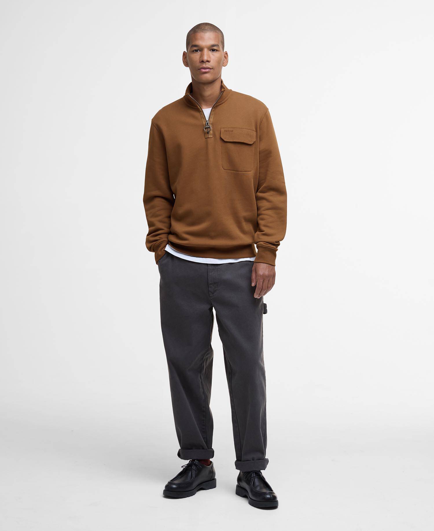 Lowgill Relaxed Quarter-Zip Sweatshirt Umber image number 1