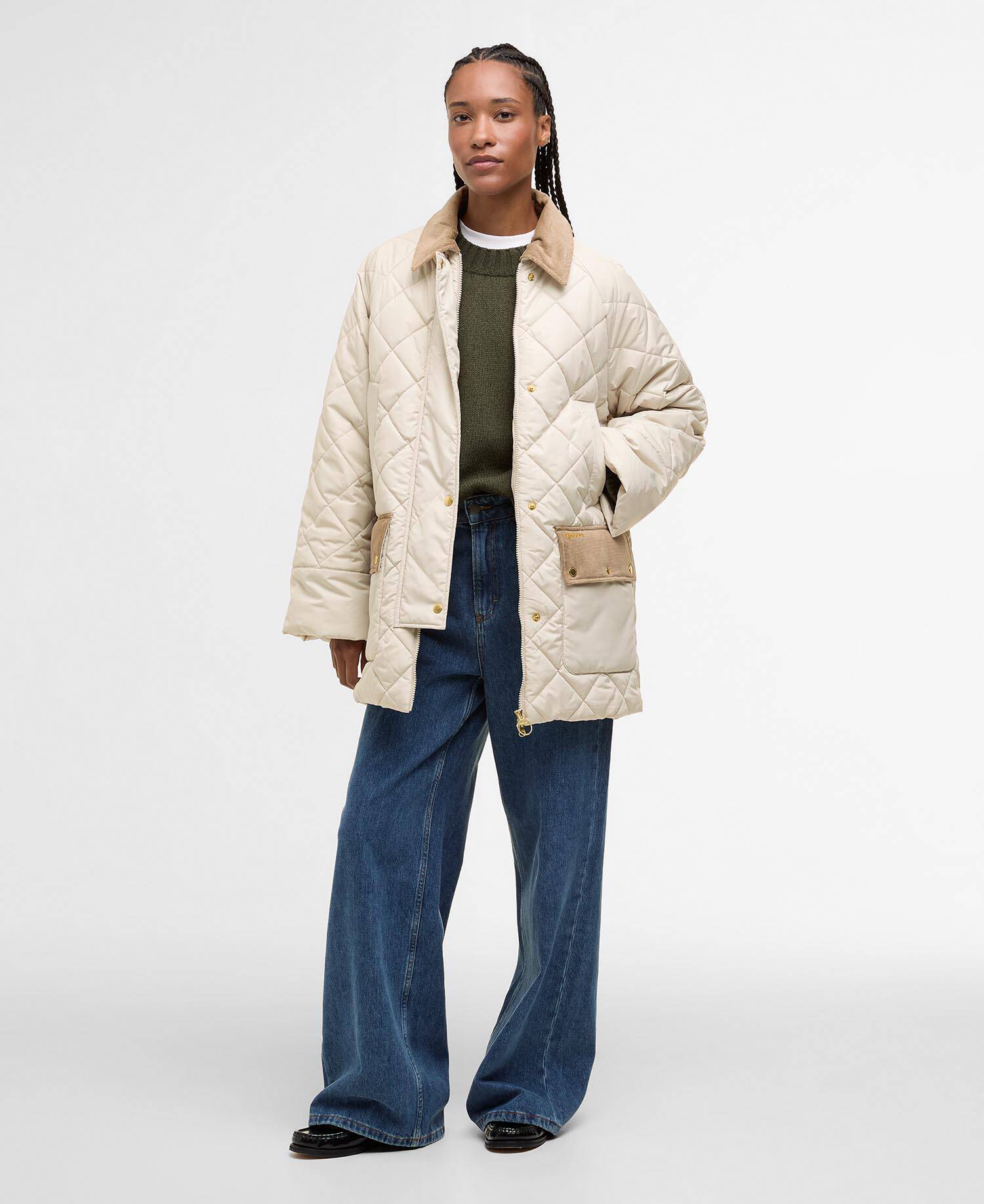 Aldburgh Quilted Jacket Oatmeal/Ancient Tartan image number 1