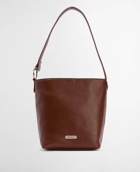 Cedar Leather Bucket Bag Brown