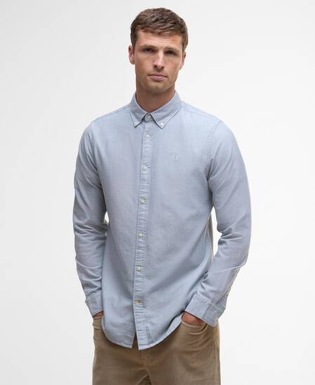 Oxford Tailored Long-Sleeved Shirt Bluestone