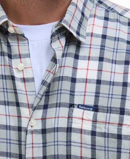 Midfield Tartan Regular Short-Sleeved Shirt Bleached Pine Tartan