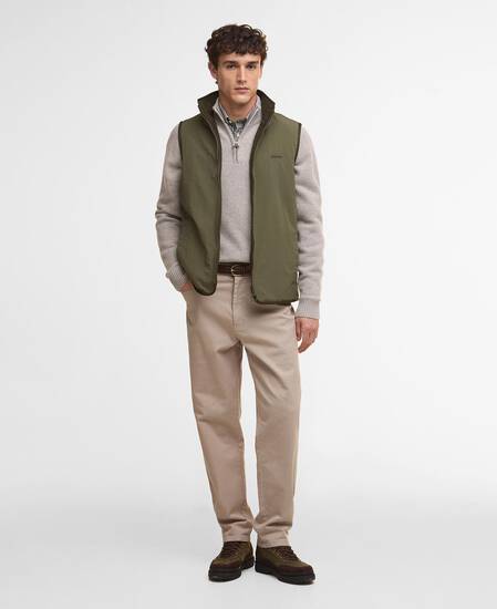 Reversible Fleece Gilet Fern