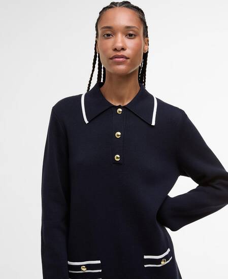 River Knitted Mini Dress Dark Navy