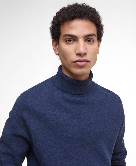 Hector Rollneck Jumper Navy Marl