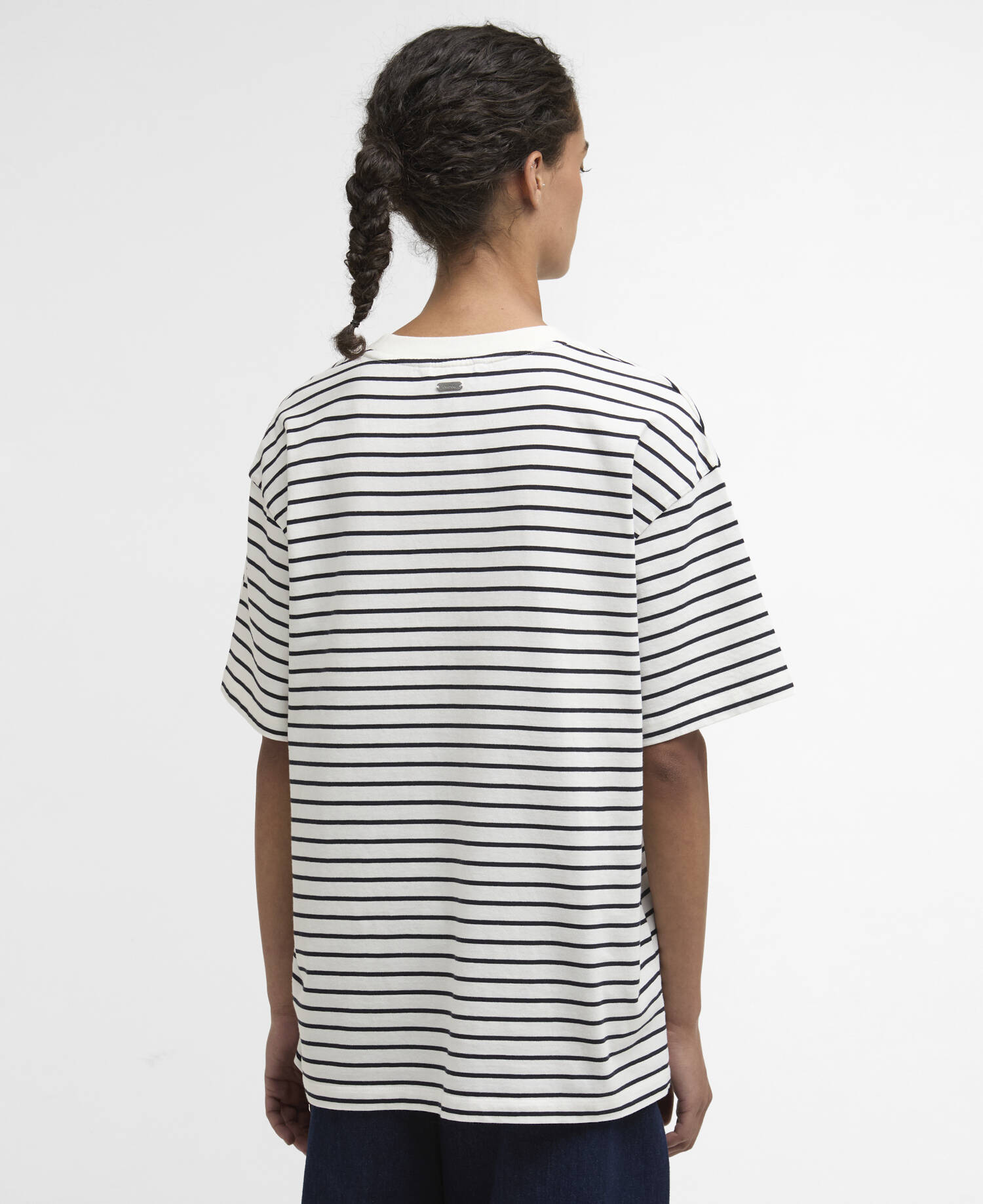 T-Shirt Oakley Striped Cloud/Navy Stripe image number 2