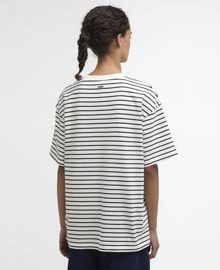 T-Shirt Oakley Striped Cloud/Navy Stripe