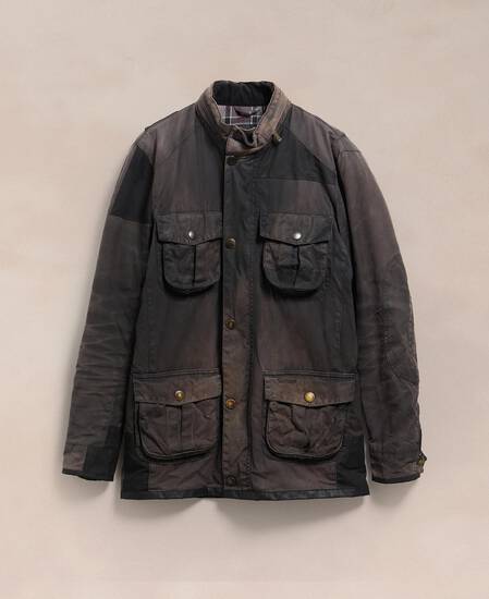 Barbour Re-loved Men's Corbridge Waxed Jacket - Size S Black