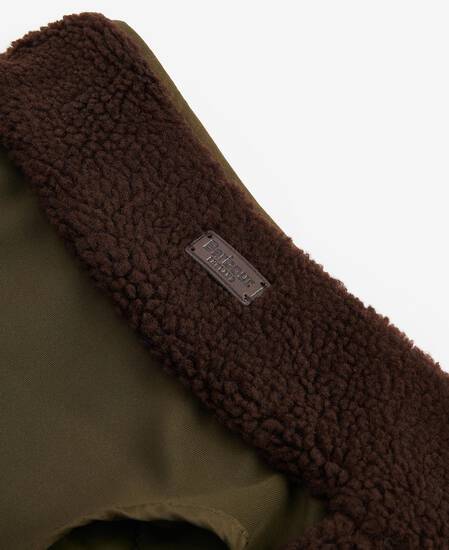Reversible Quilted Dog Coat Olive-Brown