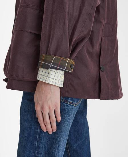 Oversized Bedale Waxed Jacket Bordeaux