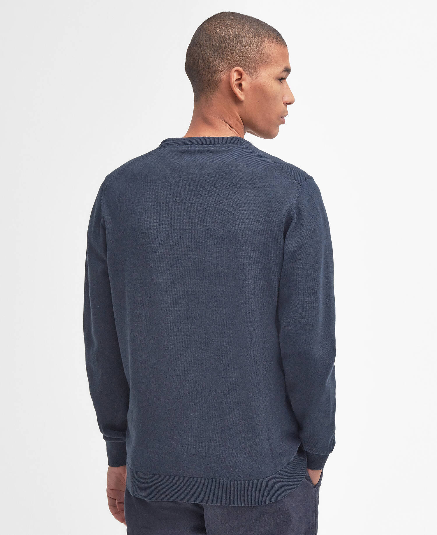 Pima Cotton Crew Neck Jumper Classic Navy image number 2