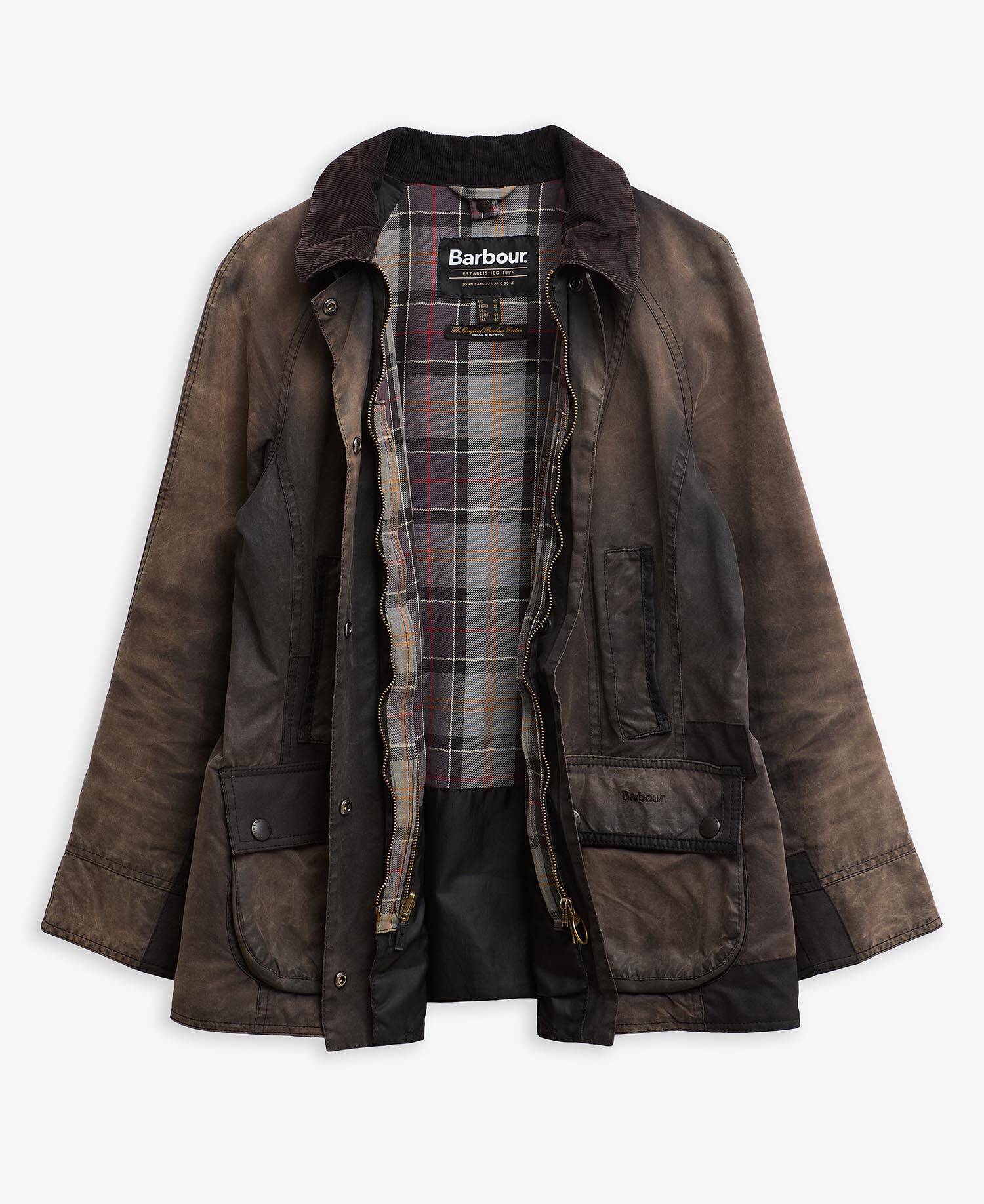 Barbour Re-Loved Beadnell Waxed Jacket - Size 12 Black image number 1