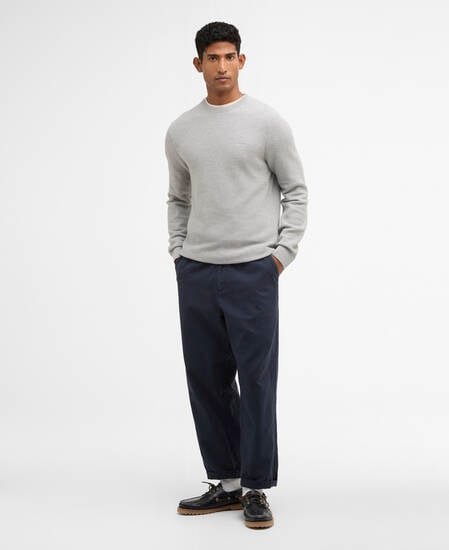 Pullover Essential Honeycomb Rundhalsausschnitt Grey Marl