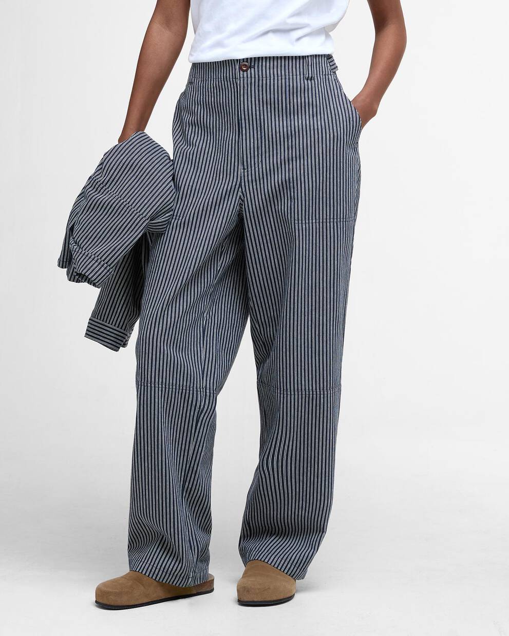 Sonia Striped Straight-Leg Trousers