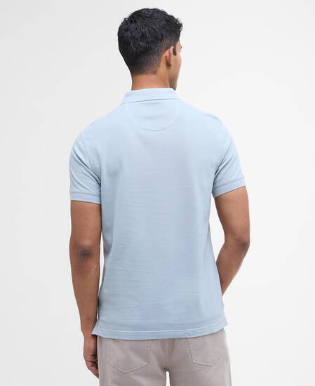 Blaine Tartan Short-Sleeved Polo Shirt Mineral Blue