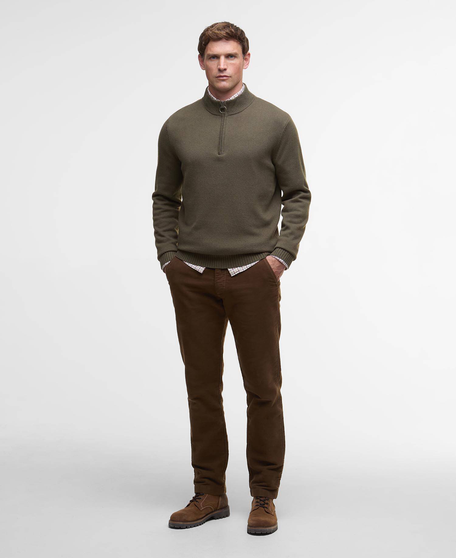 Kelson Quarter-Zip Jumper Olive image number 1