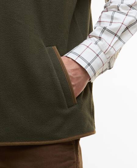 Harwood Half-Zip Fleeced Gilet Olive