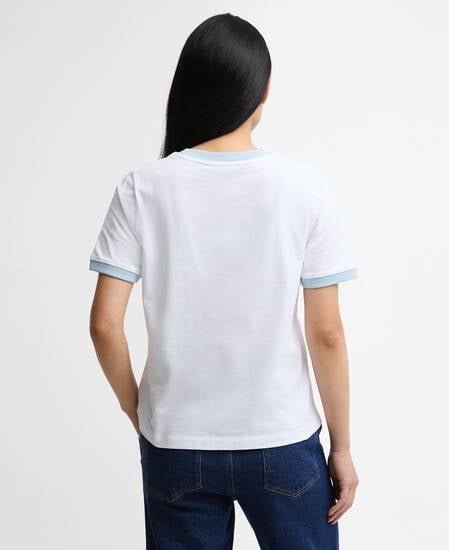 Madeline Tipped T-Shirt White/Celestial Blue