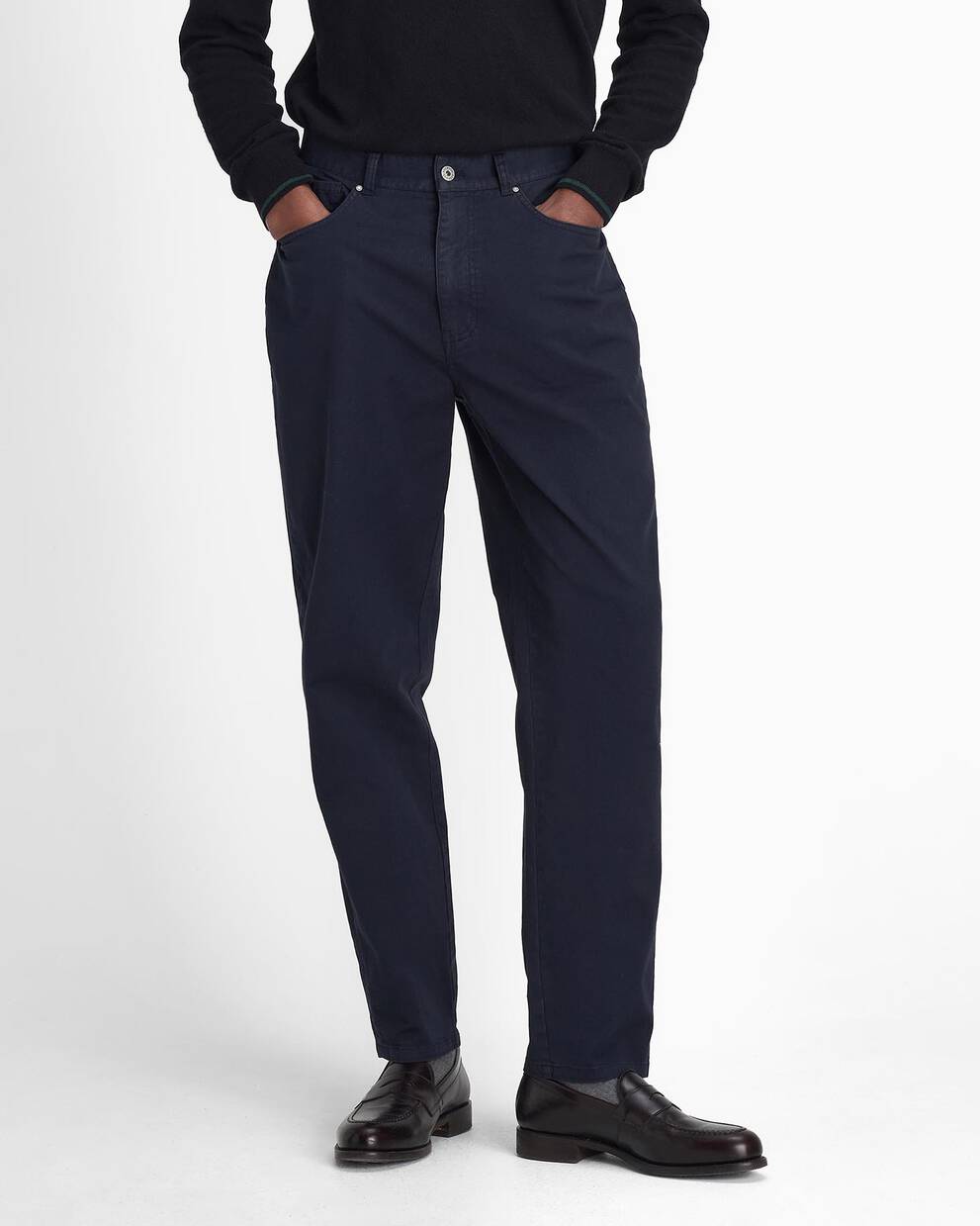 Washed Stretch Regular Trousers