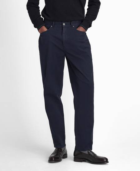 Pantaloni in tessuto stretch lavato dalla vestibilità regular  Pantaloni in tessuto stretch lavato dalla vestibilità regular