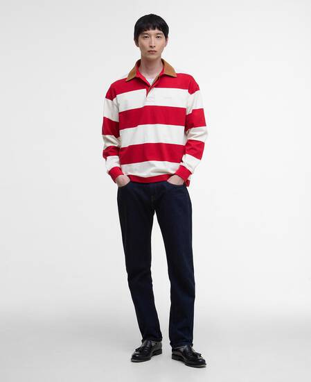 Camicia da rugby oversize Newclose Brick Red