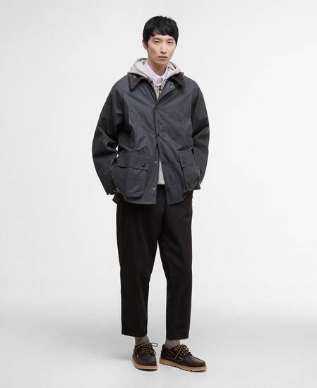 Oversized Bedale Waxed Jacket Classic Grey