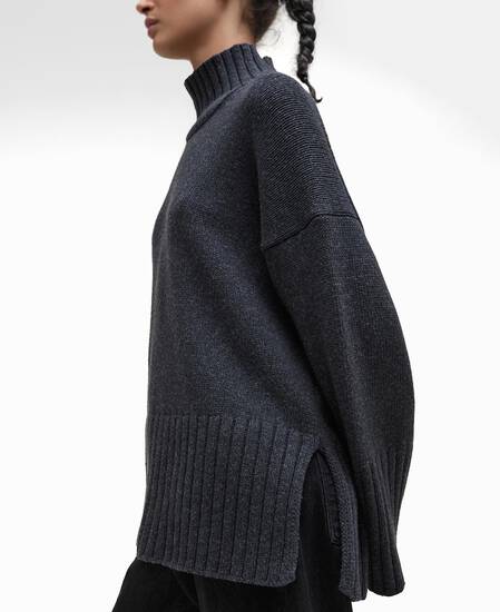 Serena High-Neck Jumper Charcoal