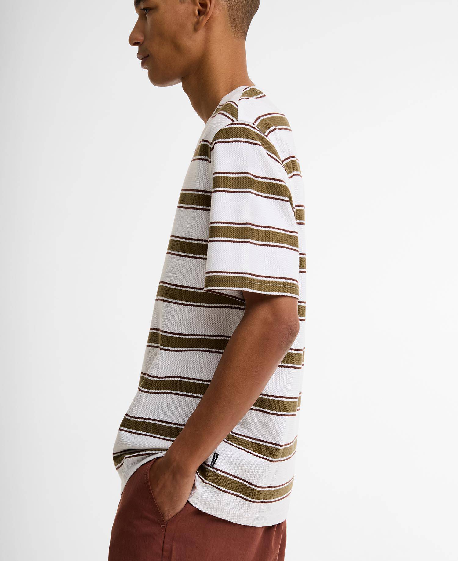 Browtop Striped Relaxed T-Shirt White image number 3