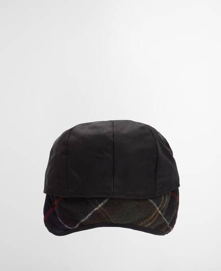 Cheviot Waxed Flat Cap Black/Classic