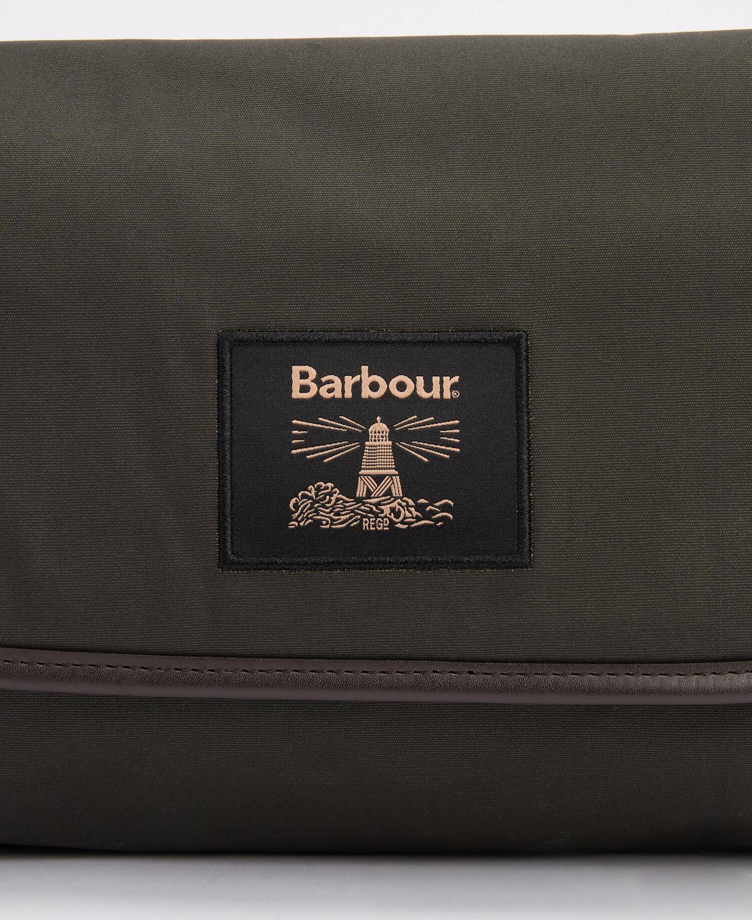 Waxed Hanging Washbag Olive/Beacon image number 3