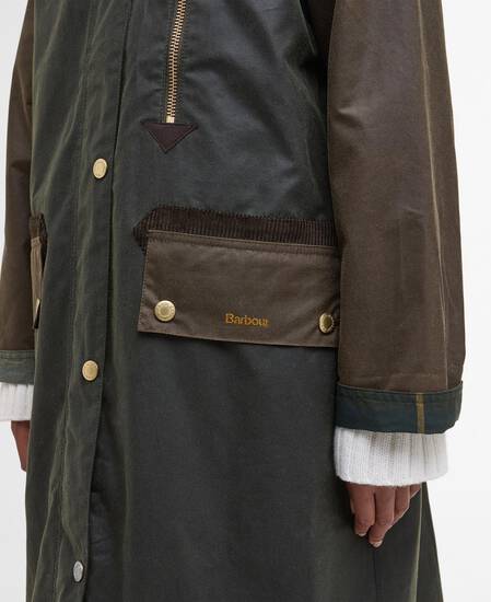 Car Coat Evette Waxed Fern/Beech/Ancient Tartan